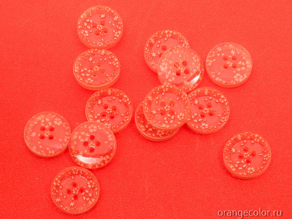 Кликните для увеличения изображения Пуговица пластиковая с цветами ПУ1639-01-15