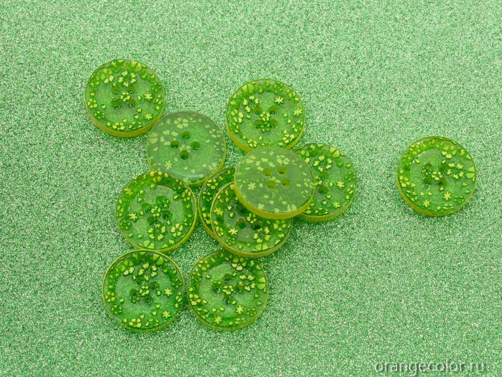 Кликните для увеличения изображения Пуговица пластиковая с цветами ПУ1639-02-15