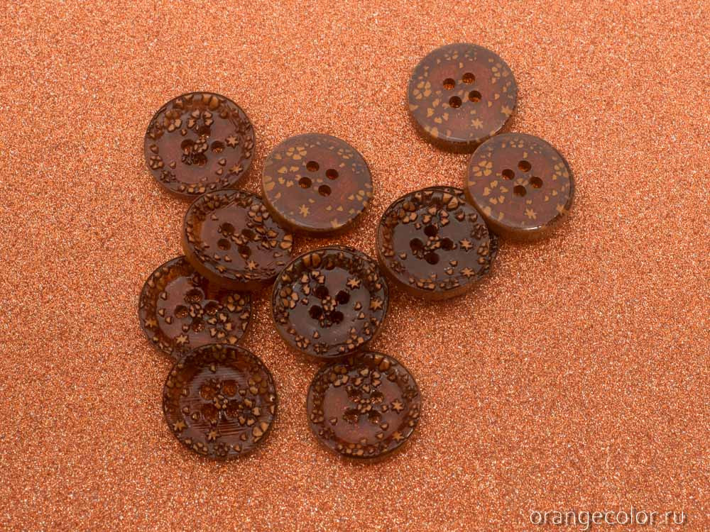 Кликните для увеличения изображения Пуговица пластиковая с цветами ПУ1639-03-15