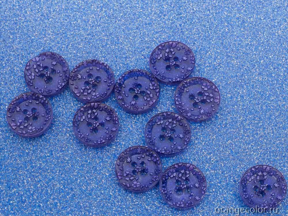 Кликните для увеличения изображения Пуговица пластиковая с цветами ПУ1639-04-15