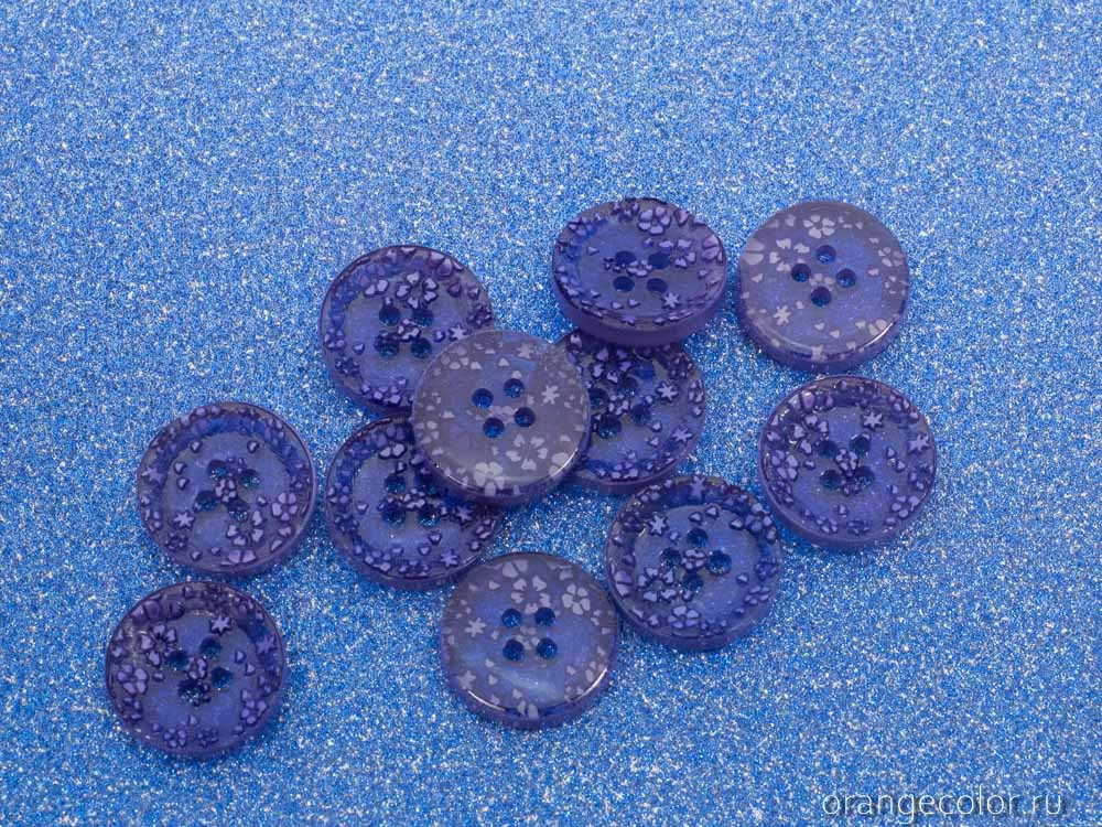 Кликните для увеличения изображения Пуговица пластиковая с цветами ПУ1639-04-15