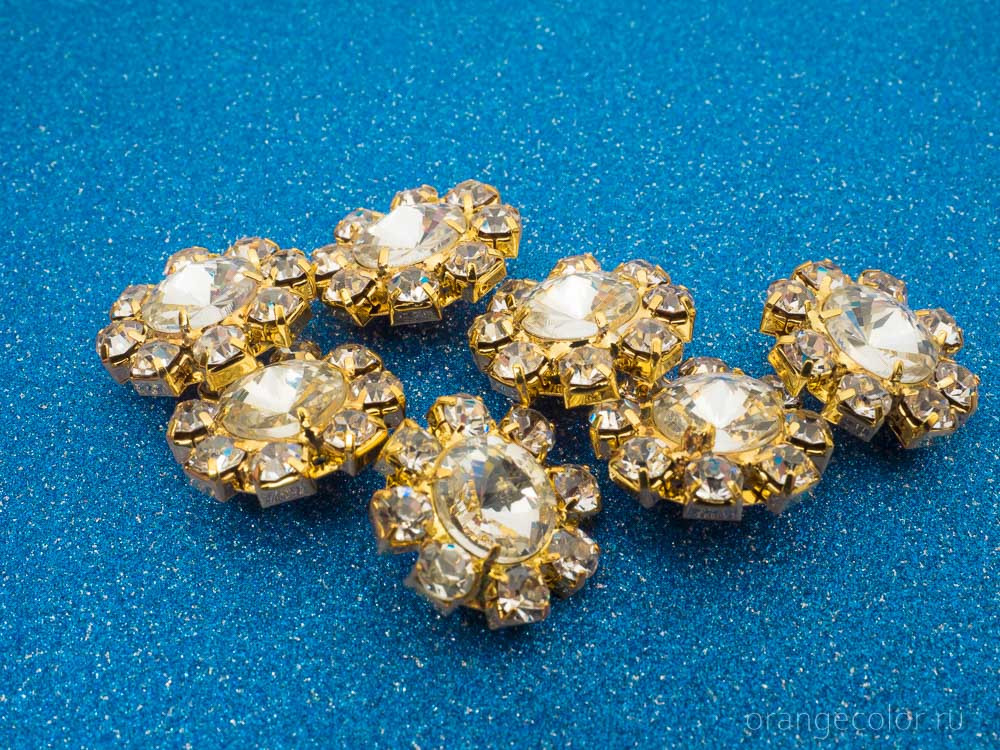 Пуговица с кристаллами ПУ1661-01-20