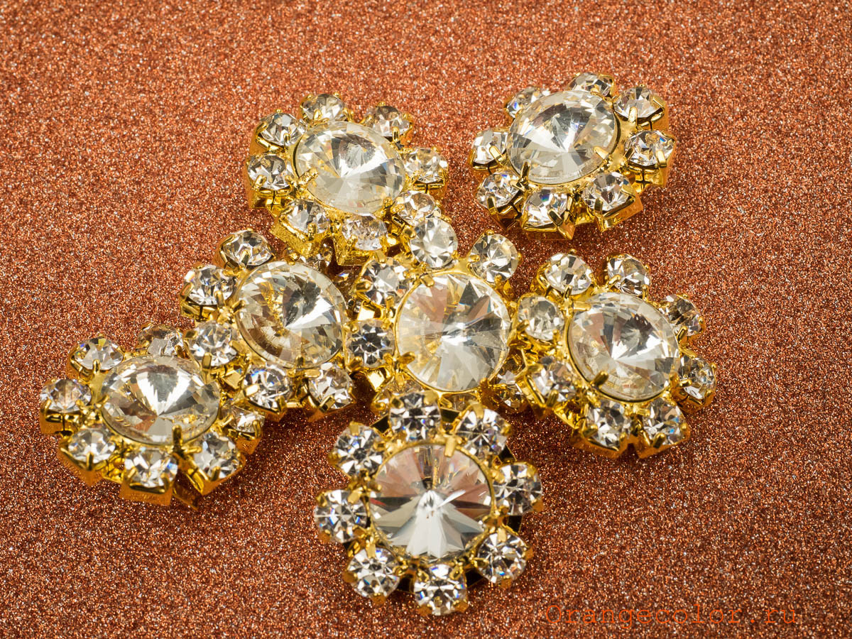 Пуговица с кристаллами ПУ1661-01-20