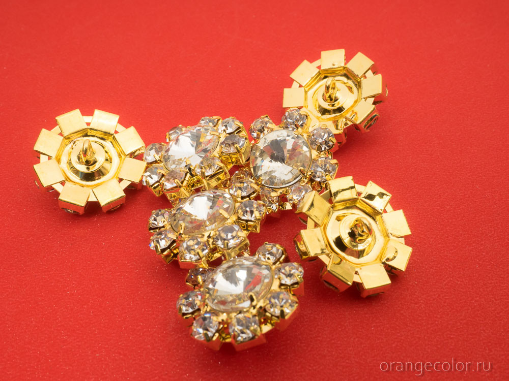 Пуговица с кристаллами ПУ1661-01-20