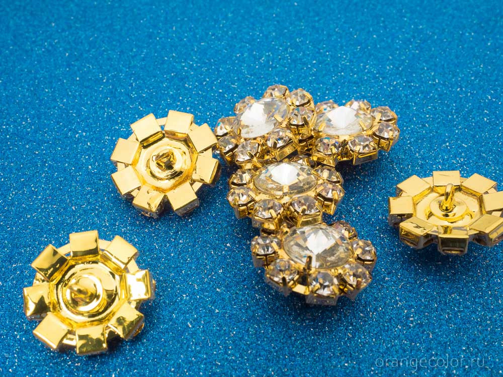 Пуговица с кристаллами ПУ1661-01-20