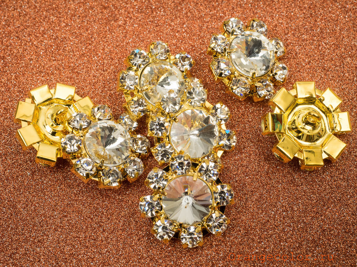 Пуговица с кристаллами ПУ1661-01-20