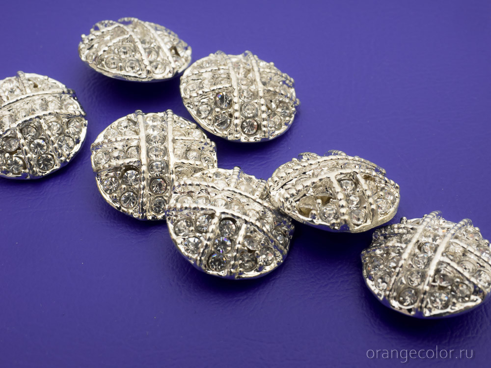 Кликните для увеличения изображения Пуговица со стразами ПУ1662-01-18