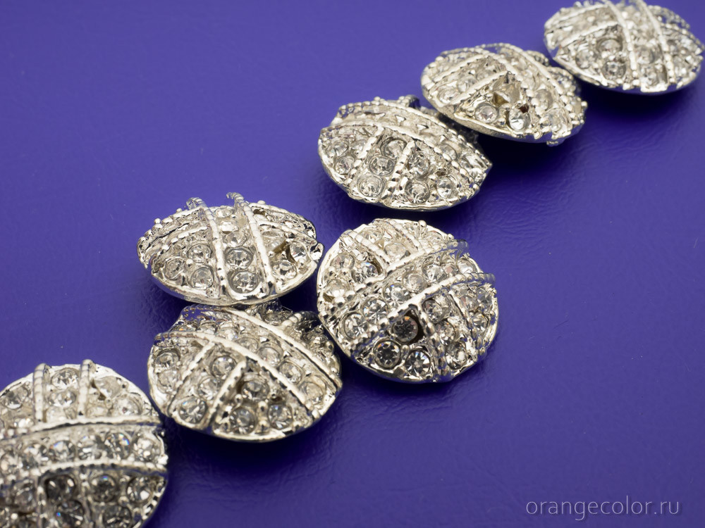 Кликните для увеличения изображения Пуговица со стразами ПУ1662-01-18