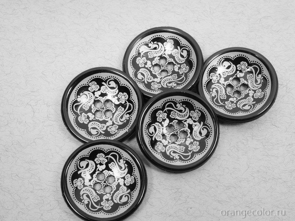 Кликните для увеличения изображения Пуговица Хохлома ПУ1675-01-23-8