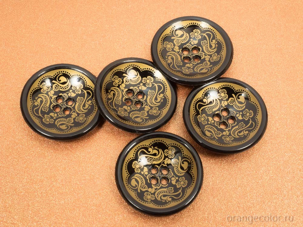 Кликните для увеличения изображения Пуговица Хохлома ПУ1675-02-23-5