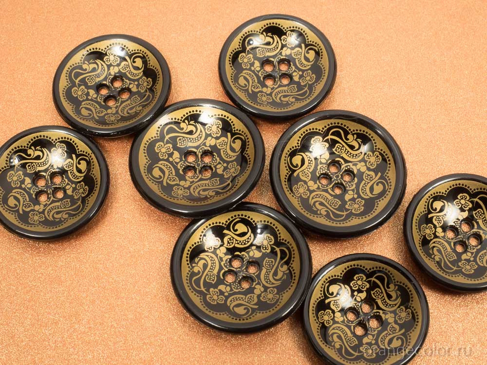 Кликните для увеличения изображения Пуговица Хохлома ПУ1675-02-23-5