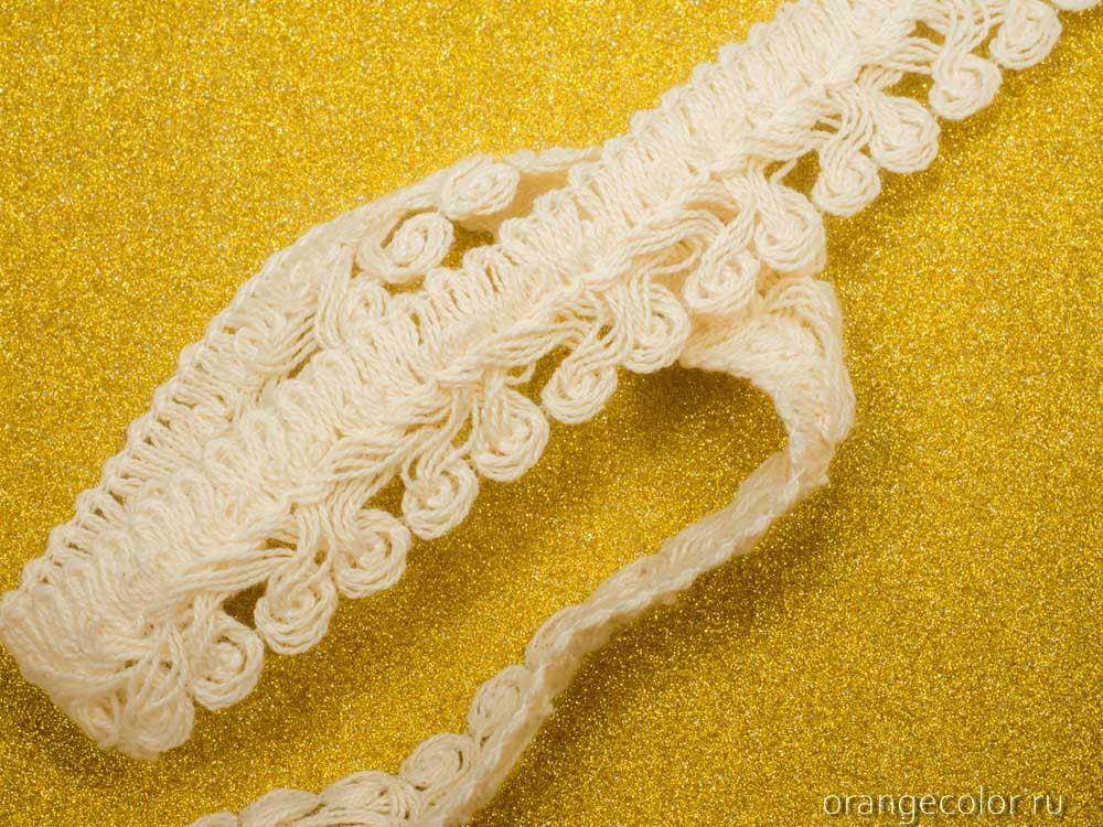 Кликните для увеличения изображения Кружевная тесьма с завитками 03406ТД-01