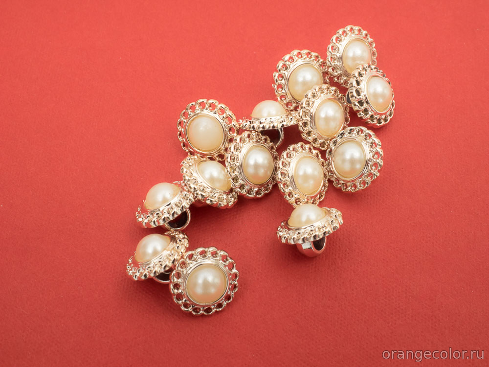 Пуговица с жемчугом ПУ1772-01-13