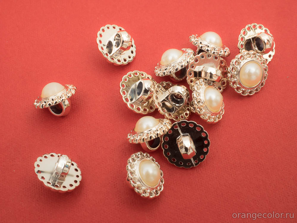 Пуговица с жемчугом ПУ1772-01-13