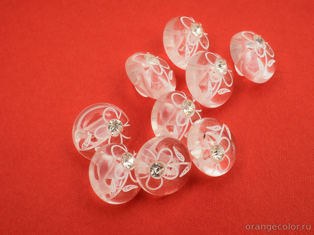 Кликните для увеличения изображения Пуговица с кристаллом ПУ1777-01-13