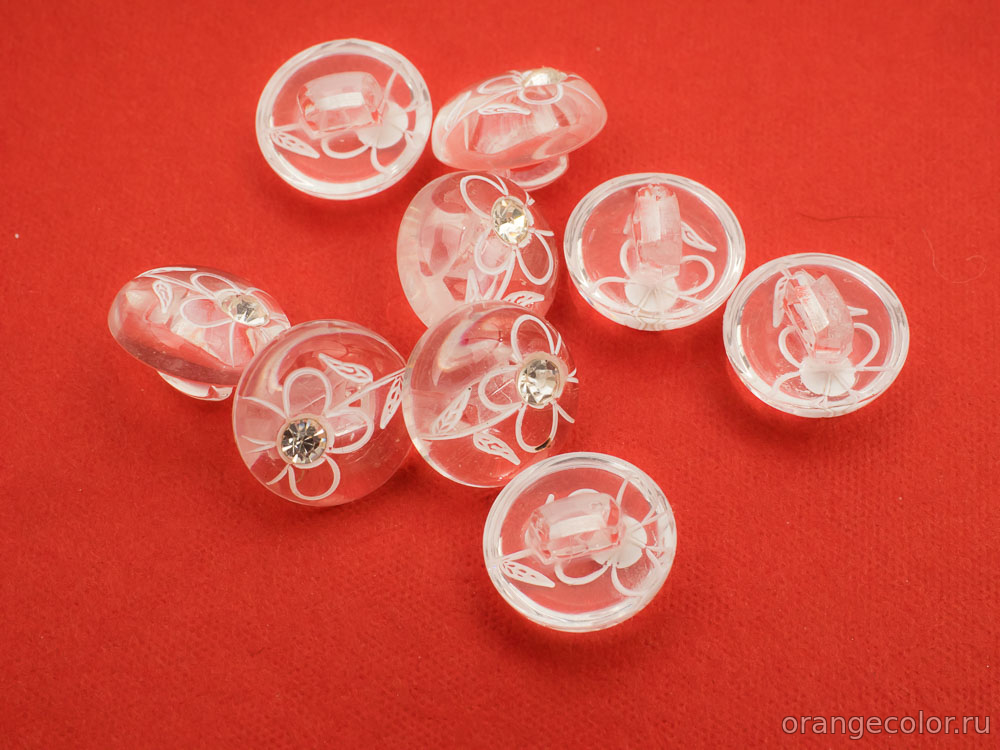 Кликните для увеличения изображения Пуговица с кристаллом ПУ1777-01-13