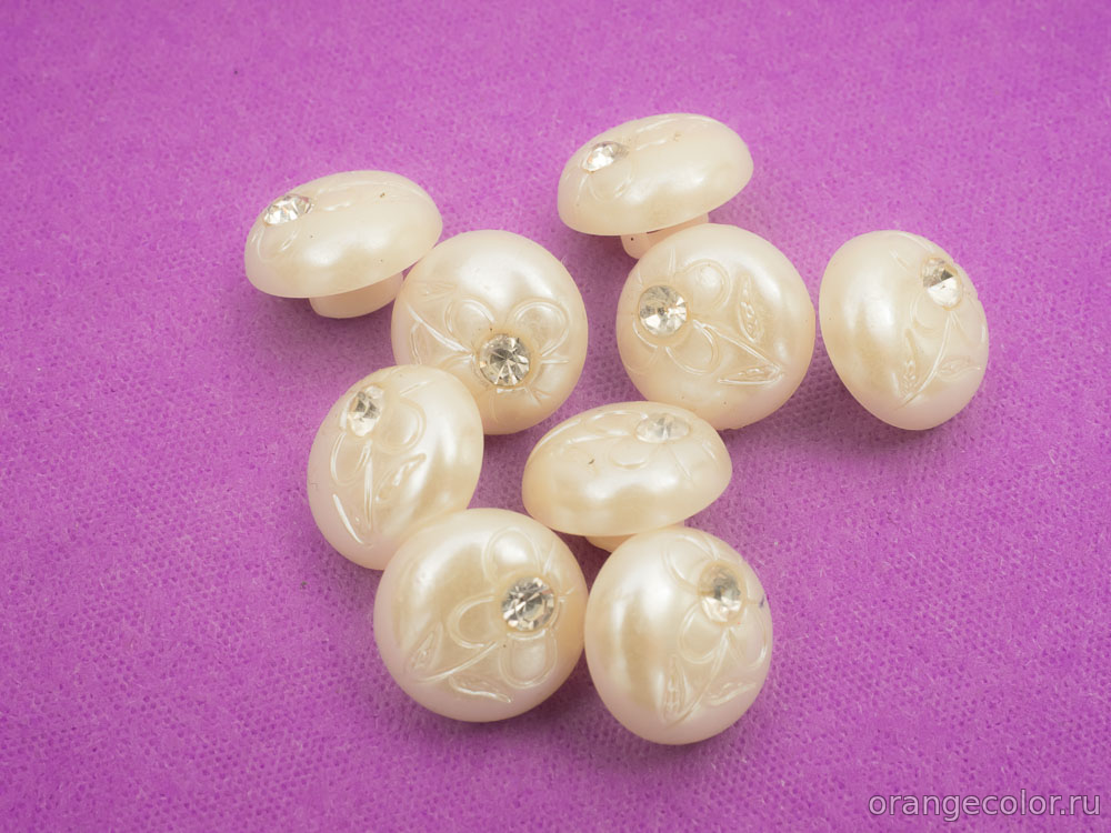 Пуговица с кристаллом ПУ1777-02-13