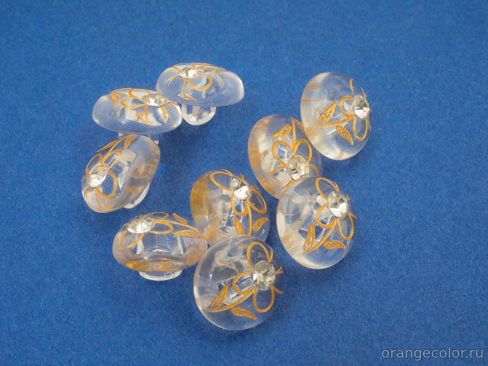 Кликните для увеличения изображения Пуговица с кристаллом ПУ1777-04-13