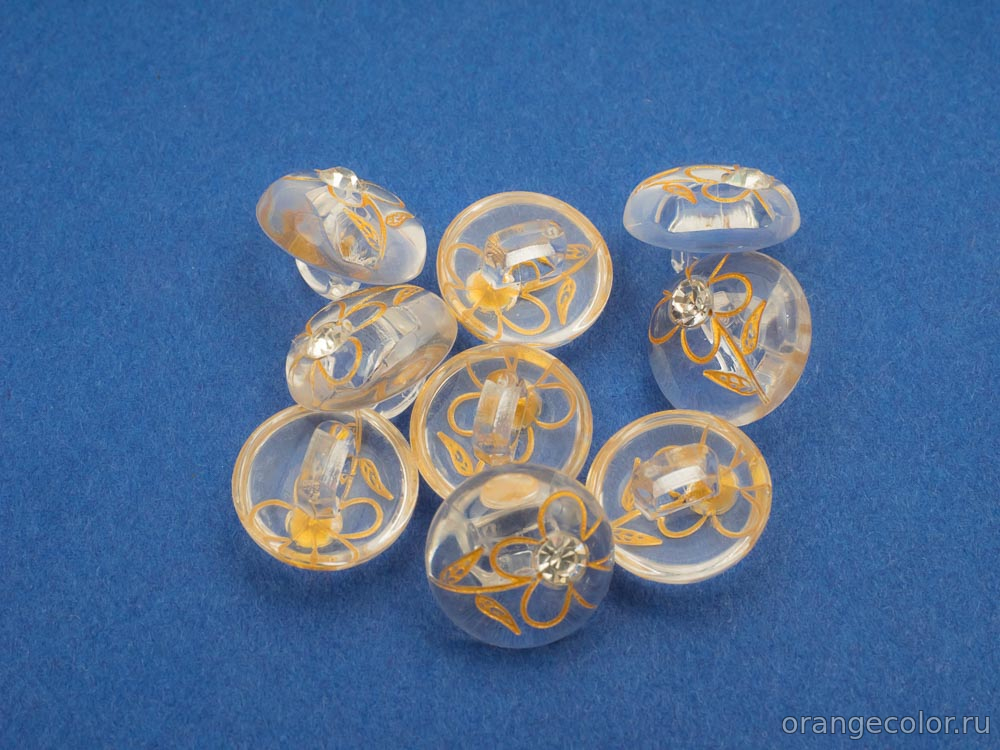 Кликните для увеличения изображения Пуговица с кристаллом ПУ1777-04-13