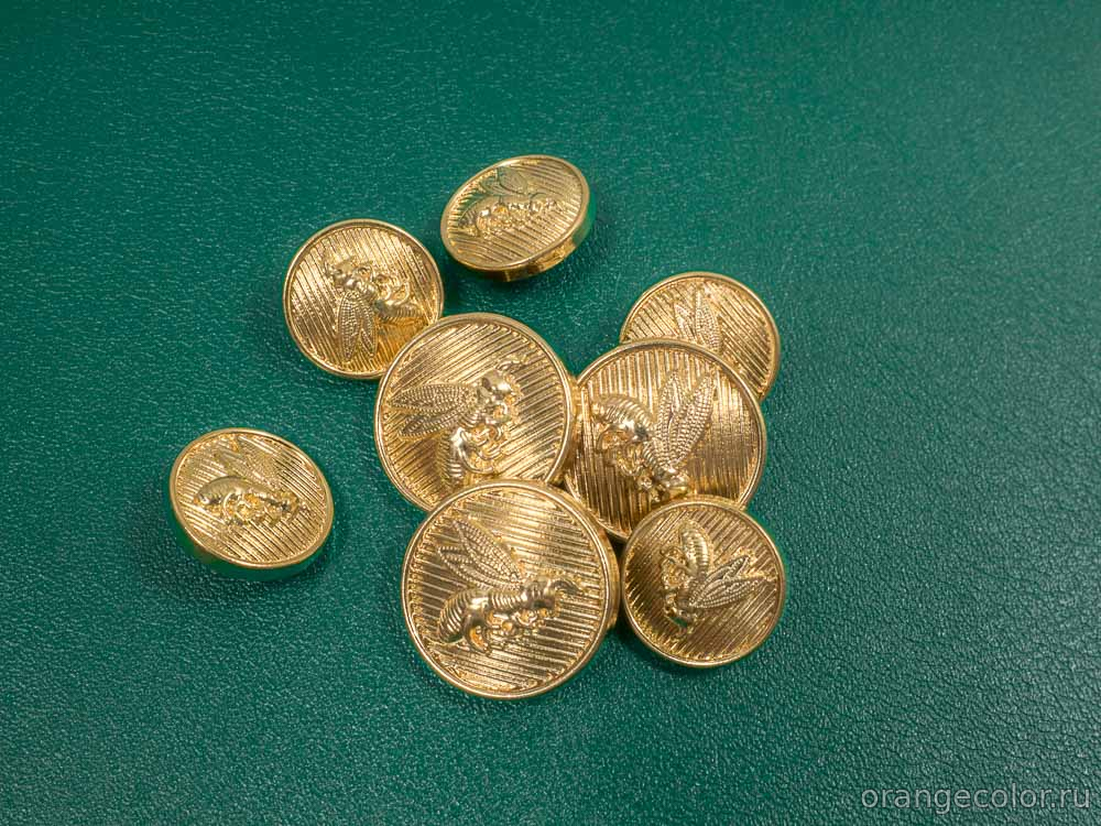 Кликните для увеличения изображения Металлическая пуговица ПУ1807-01-18