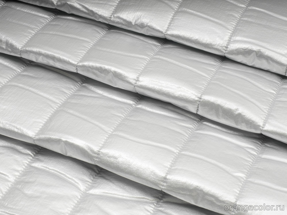 Серебряная стёганая ткань 6836ПЛС