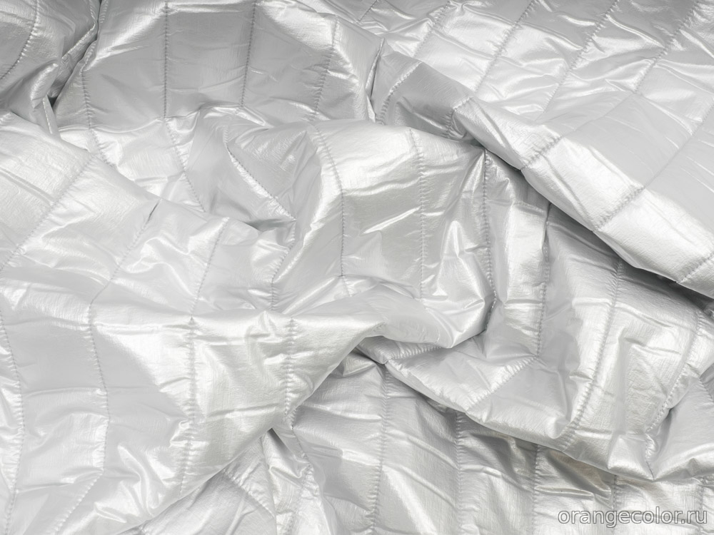 Серебряная стёганая ткань 6836ПЛС
