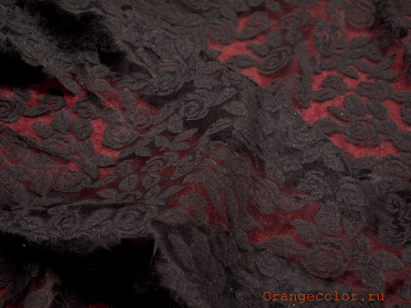 Кликните для увеличения изображения Чёрное мягкое кружево 6865КР