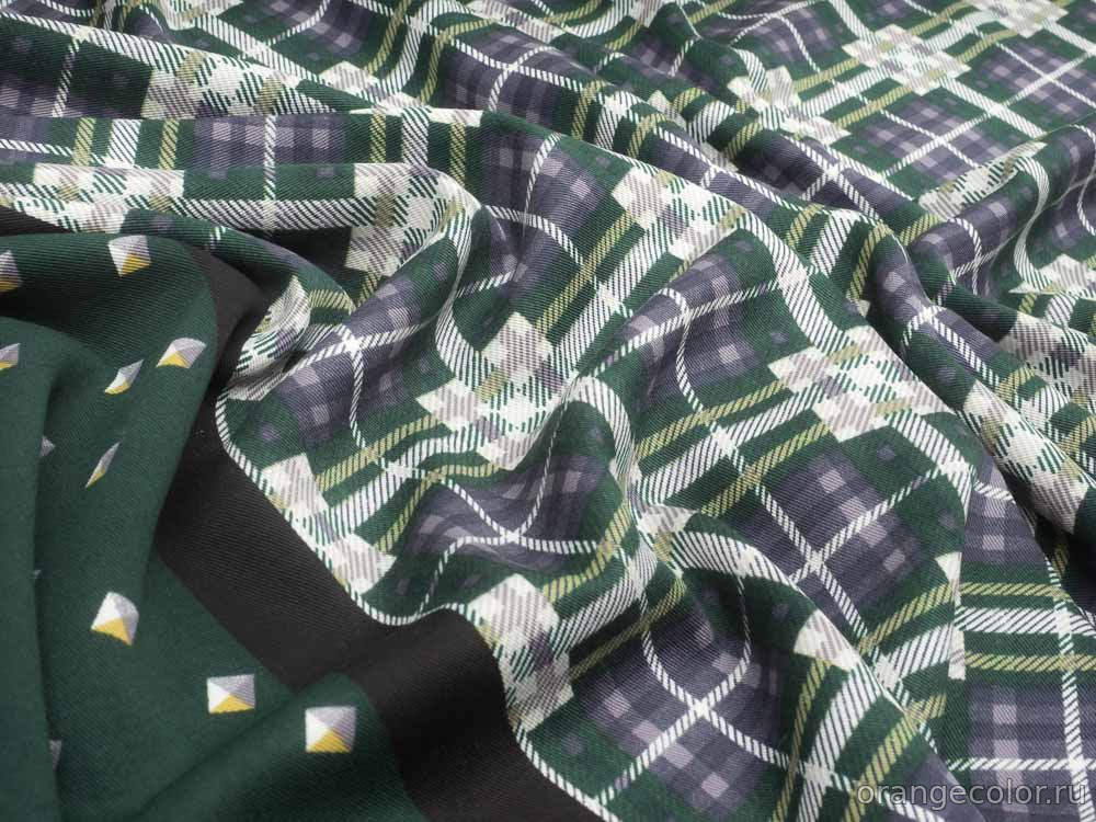 Плательный твил с бордюром 10078БП-02