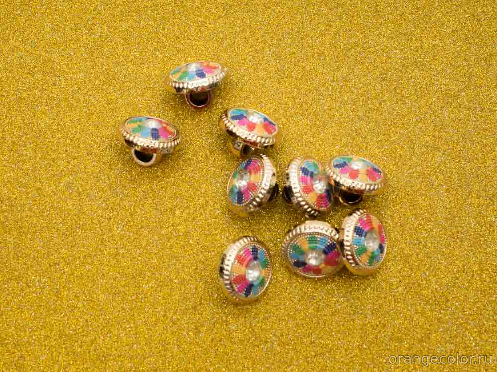 Кликните для увеличения изображения Пуговица с кристаллом 10108ПУ-01-13-8