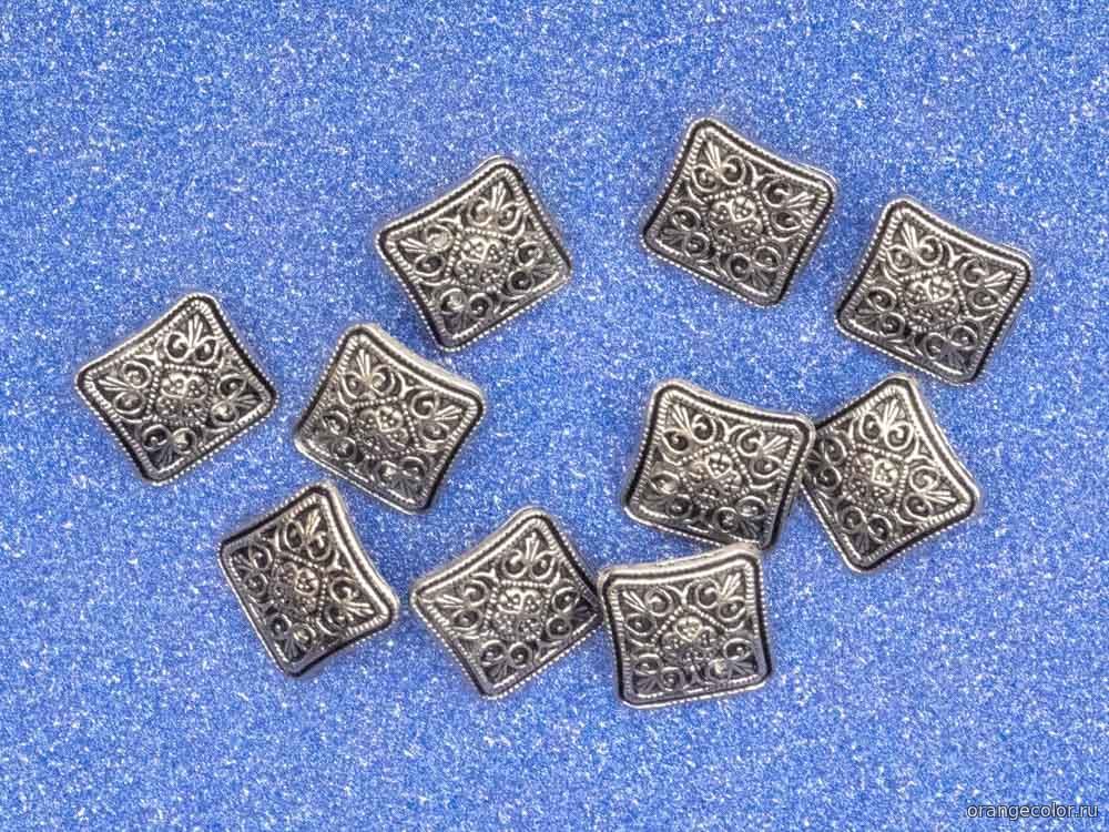 Квадратная пуговица 10390ПУ-01-13-10