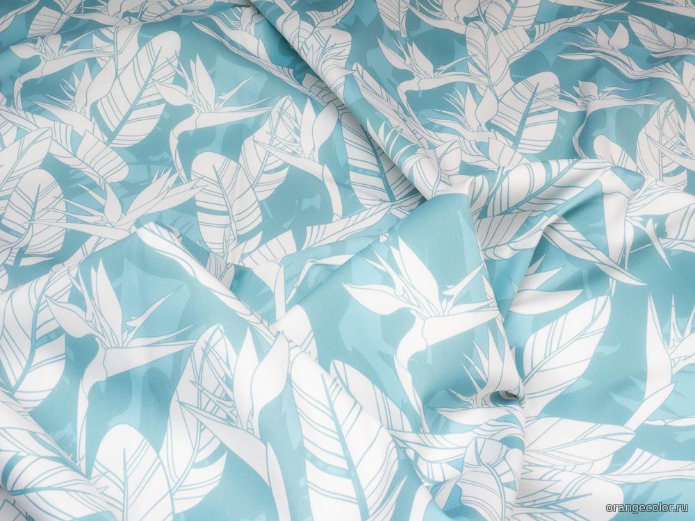 Мятно-бюрюзовый сатин 10452ХП-01