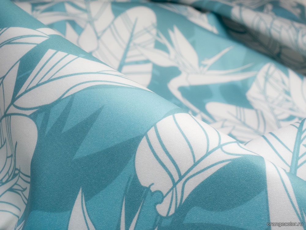 Мятно-бюрюзовый сатин 10452ХП-01