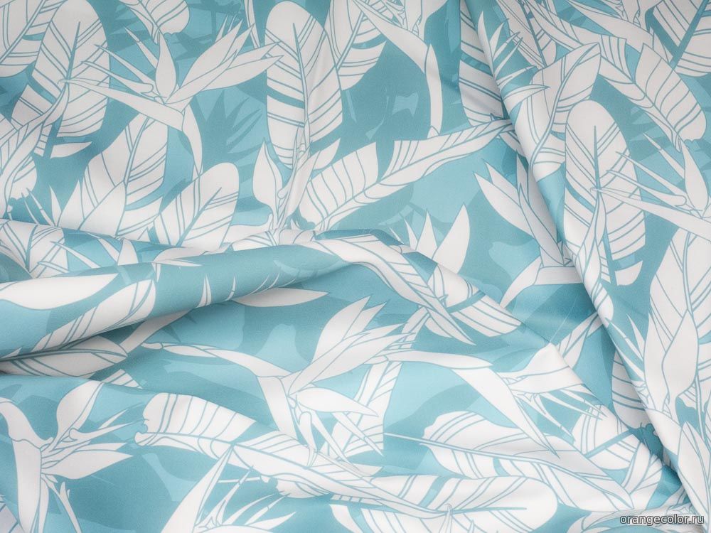 Мятно-бюрюзовый сатин 10452ХП-01