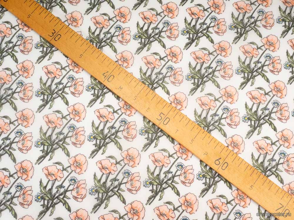 Кликните для увеличения изображения Батист с маками 10456ХПЛ-01