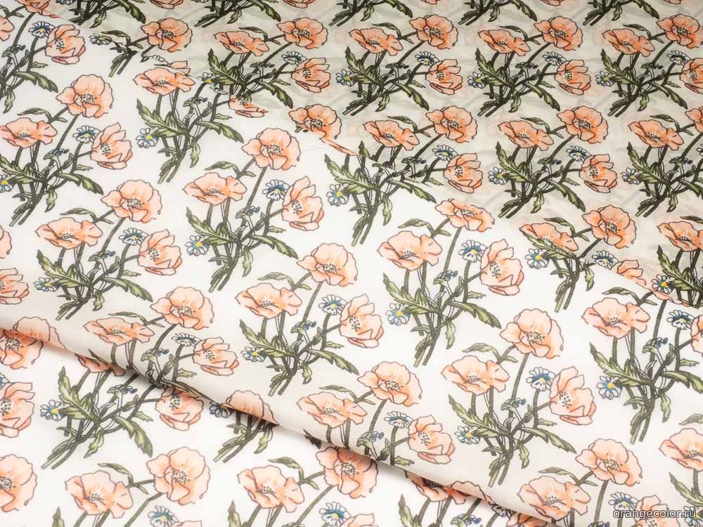 Кликните для увеличения изображения Батист с маками 10456ХПЛ-01