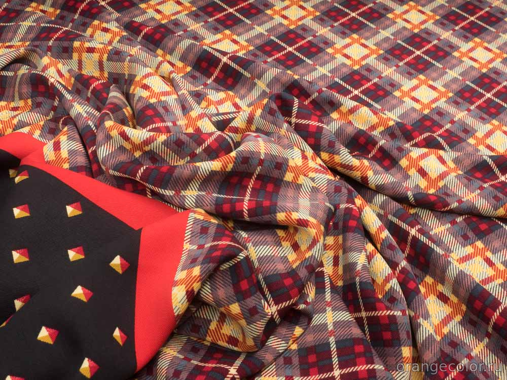 Плательный твил с бордюром 10078БП-03-1.7