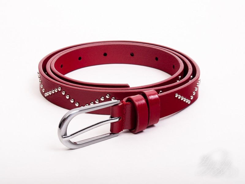 Кликните для увеличения изображения Ремень кожаный с заклепками ZT5415