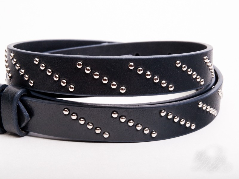 Кликните для увеличения изображения Ремень кожаный с заклепками ZT5418